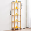 54in Tall Bookshelf 5-Tier Small Narrow Bookcase, Skinny Book Shelf for Small Space, Farmhouse Slim Shelf with Storage, Wood Freestanding Display Thin Bookshelves for Living Room, Natural