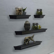 MELANNCO Floating Wall Shelves for Bedroom, Living Room, Bathroom, Kitchen, Nursery, Set of 4, Black, 4 Count