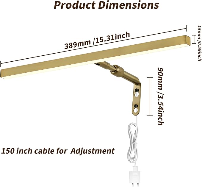 Brass Picture Lights for Paintings Plug in, 16