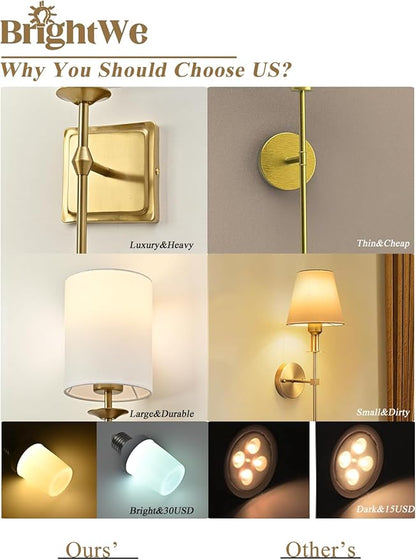 Battery Operated Wall Sconces Set of 2 Gold Sconces Wall Decor Cordless Wall Sconces with Remote 12 Colors Modes Rechargeable Wireless Wall Lights Wall lamp for Bedroom Living Room