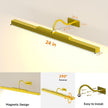 Art Picture Frame Light for Wall Gold,6000mAh Wireless Gallery Lighting,Rechargeable Battery Remote Dimmable LED for Modern Artworks Display(24 in, 4 Pack)