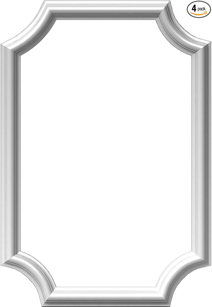 Ekena Millwork PNL16X24AS-02-CASE-4 Ashford Molded Scalloped Wainscot Wall Panel, 16" W x 24" H x 1/2" P, Factory Primed White, 4 Count