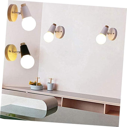 Minimalist Wall Lamp Solid Wood Base Fixture for Bedroom and Hallway Modern Loft Decor No Bulb Included Space-Saving Design for Home Lighting