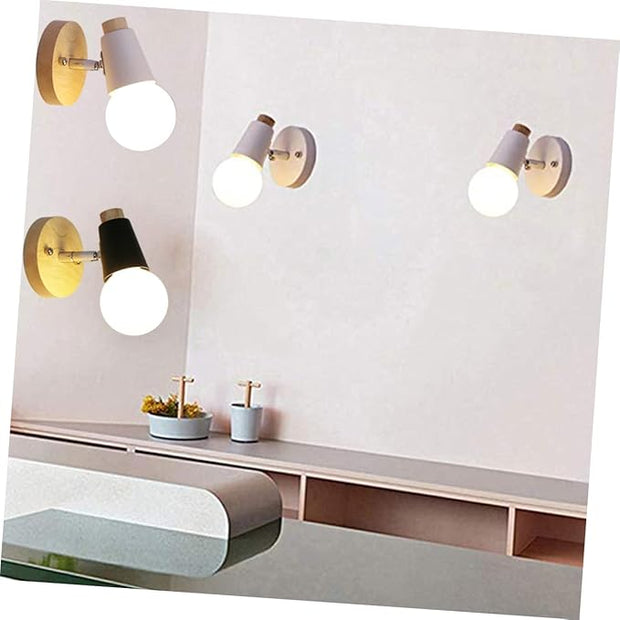 Minimalist Wall Lamp Solid Wood Base Fixture for Bedroom and Hallway Modern Loft Decor No Bulb Included Space-Saving Design for Home Lighting