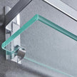 Bathroom Glass Shelf Tempered Glass Rectangular Extra Thick Aluminum Silver Sand Sprayed Wall Mounted 13.77 inches