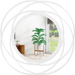 White Art Circle Mirror for Wall with Iron Metal Wire Frame Wall-Mounted Mirror for Home Decor Living Room Bedroom Bathroom Entryway Small 20” x 20”