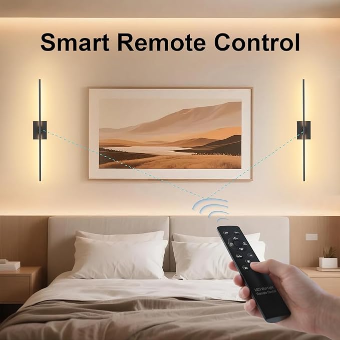 Battery Operated Wall Sconces, Wall Lights For Living Room, Powered Wireless Modern Rechargeable Sconce Wall Decor Set Of 2 Battery Operated Wall Light No Wiring Stick Renter Friendly, 2 Pack