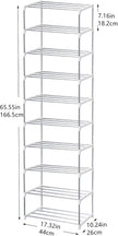 Stackable Small Shoe Rack, Entryway, Hallway and Closet Space Saving Storage and Organization (10-Tier, White)