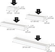Ballucci Modern Ledge Wall Shelves, Set of 4 Wood Floating Shelves for Bedroom, Bathroom, Living Room, Kitchen, Nursery, White