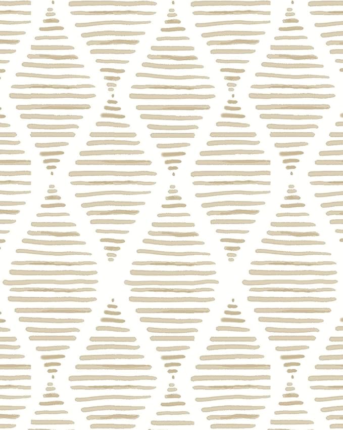 Modern White and Beige Peel and Stick Wallpaper Stripe Removable Wallpaper Vinyl Waterproof Contact Paper Shelf Paper Drawer Liner Roll for Bedroom Living Room.Neutral 17.7"x300"