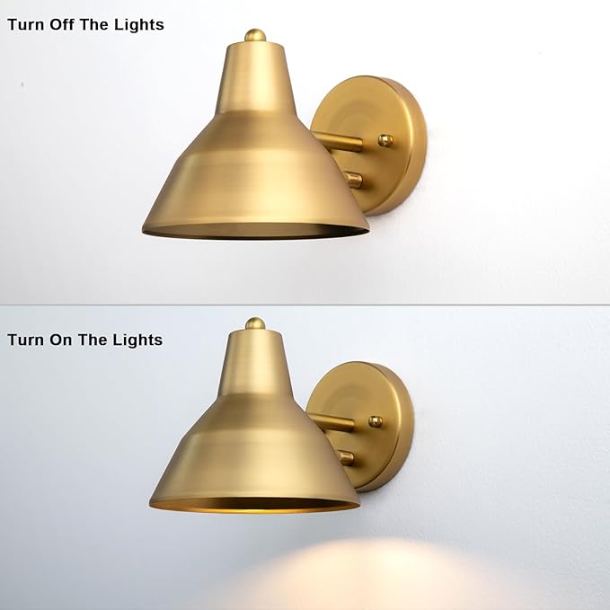 Yosoan Indoor Vanity Wall Sconce with Dimming On Off Switch, 1-Light Hardwired Vintage Wall Mount Metal Lamp Fixture with 6.89