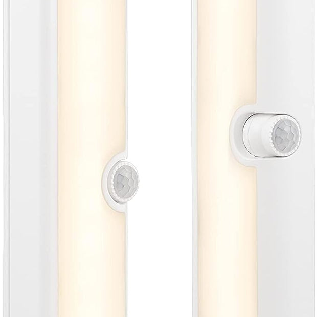 Amazon Basics LED Motion Sensor Light Bar, USB/Battery Operated, 250 Lumens, 12 Inches, Swivel, Under Cabinet Lighting for Closet, Kitchen, 2-Pack, White