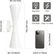 Modern Indoor Wall Sconce Up and Down White Wall Sconce Mid Century Indoor Wall Light Fixture Hardwired Wall Mounted Lamp for Living Room Bathroom Bedroom Hallway 15 Inch