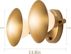 Modern Gold 2 Llight Mushroom Wall Sconces, Globe Spherical Wall Lamp, Mid Century Small Brass Vanity Single Ball Lights Fixture, Contemporary Milk Glass Wall Mounted Lamp for Bedroom Bathroom Hallway