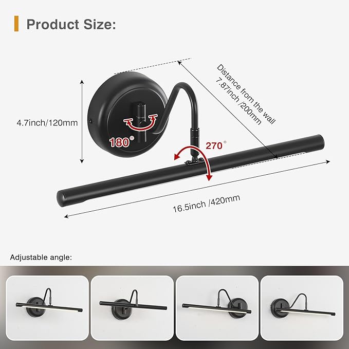 JOOSENLUX Picture Lights for Paintings Hardwired 16.5