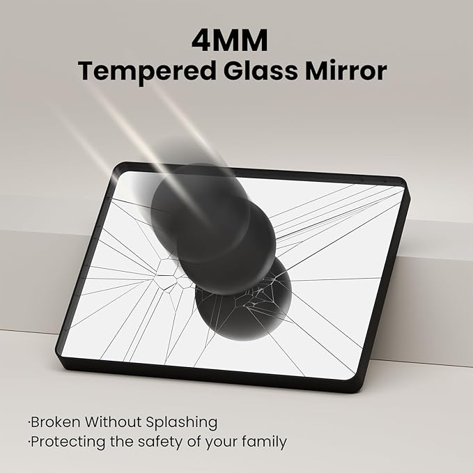 Black Bathroom Mirror 30X36 Inch, Black Metal Framed Mirror for Wall, Rounded Rectangle Matte Bathroom Vanity Mirror with Tempered Glass, Anti-Rust, Horizontal/Vertical