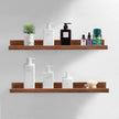 AZSKY Floating Nursery Book Shelves Light Fair Pale Walnut Rustic Picture Photo Ledge Shelves Wall Mounted Wooden Display Shelf for Bathroom Bedroom Kitchen 24 Inch Wall Shelves a Set of 2