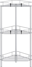 3 Tier Floor Standing Corner Shower Caddy Organizer Shelf with Hooks, Bathroom Shelves Stand Rack, Silver