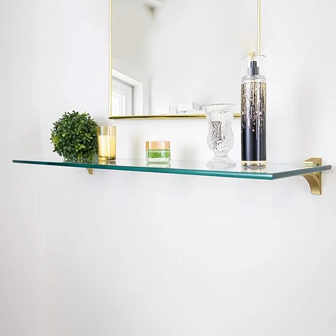 Fab Glass and Mirror Rectangle Floating Glass Shelf Kit, 8