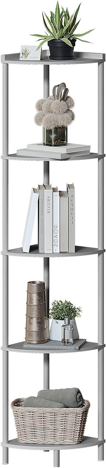 SUNMORY 5 Tier Corner Shelf Stand,Industrial 65