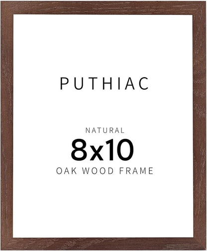 puthiac Walnut Wood Picture Frame, 8x10 inches, 1 Pack, Natural Solid Wooden Frame for Wall Art Photo and Prints