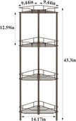 4 Tier Floor Standing Corner Shower Caddy Organizer Shelf with Hooks, Bathroom Shelves Stand Rack, Bronze