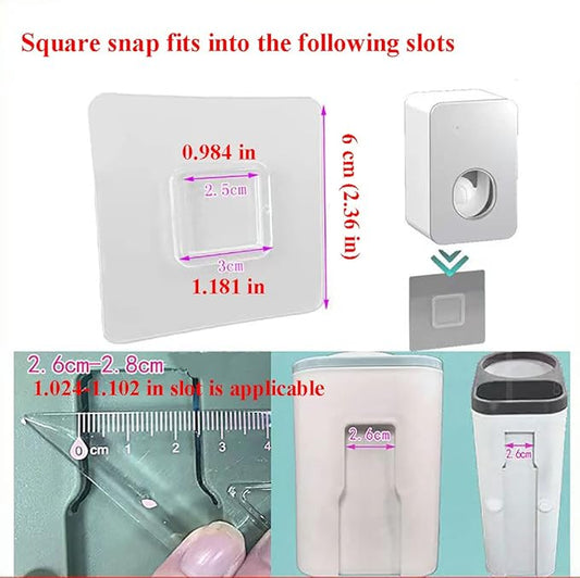 12 PCS Wall Mounted Replacement Sticky pads for Kitchen Bathroom Shower Caddy Organizer Rack Holder Nail Free Adhesive Hooks (Square)