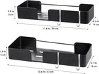 ABCOOL Shower Caddy Floating Bathroom Shelves - Set of 2, No Drill Wall Mounted Adhesive Hanging Shelves with Hooks Decorative Storage Shelves for Kitchen Living Room Bedroom