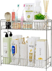 YQh 2-Tier Bathroom Storage Organizer Rack, Stainless Steel Shower Caddy, Counter and Vanity Shelf