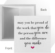 Motivational Artwork Wood Box Sign Rustic Farmhouse Style May You Be Proud of the Work Wood Block Plaque 5 X 5 Inches Home Office Desk Sign Decor for Presents
