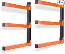Ultrawall Wall Mount Wood Organizer and Lumber Storage Metal Rack with 3-Level - Indoor & Outdoor Use, 2 Pack
