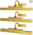 3 Pack Gallery Lights for Wall, 4400mAh Rechargeable Picture Lights, 12'' Cordless Remote Dimmable LED for Portrait Hallway Decor (Gold)