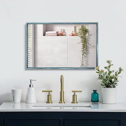 AAZZKANG Large Wall Mirror Decor Metal Framed Mirrors 26"x18" for Bedroom Bathroom Entryway Dressing Room Rectangle