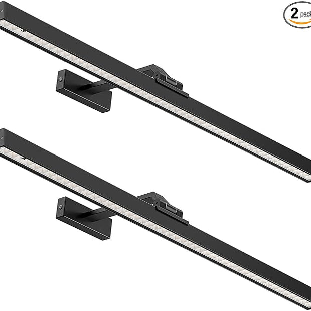 Picture Lights for Wall, Battery Operated Picture Light 24in Gallery Light for Paintings CCT Dimmable Recharging Battery Wall Light with Remote Control for Living Room Gallery Dartboard 2PCS