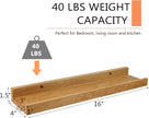 16 Inch Floating Shelves Wall Mounted Set of 2, Rustic Wall Shelves for Decor and Storage, Natural Solid Oak Wood Shelf, Picture Ledge for Bedroom/Bathroom/Living Room/Kitchen, Natural Color, 16*4*1.5