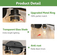 Ascher 4-Light Bathroom Light Fixtures, Modern Vanity Lights with Clear Glass Shade, Matte Black Wall Lamp for Bathroom Mirror Hallway Cabinet Porch