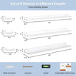 Picture Ledge Shelf for Wall, 36 inches Solid Pine Wood Nursery Book Shelves 3 Packs, Floating Ledge Shelves for Kids' Room Bedroom Bathroom Living Room Photo Frames Office Nursey Wall Decor, White