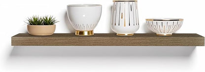 Lewis Hyman, InPlace Shelving, Floating Shelf with Invisible Brackets, 10.2" D x 35.4" W x 2" H, Rustic Wood, 9602048E