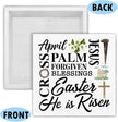 Easter Decor - Easter Decorations for Home - He Is Risen Wood Sign Home Office Living Room Bedroom Desk Shelf Table Tabletop Decor 5×5 Inches