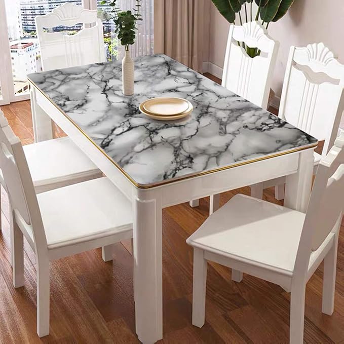 Yancorp 32.8ft White and Black Contact Paper Easily Removable Countertops Black and White Marble Wallpaper Self-Adhesive Peel and Stick Backsplash Vinyl Kitchen (White Black, 16"x394")