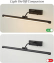 Picture Lights for Wall Battery Operated,24 Inch Black Wireless Rechargeable Art Lights for Pictures,3CCT Dimmable Retractable Painting Light with Remote & Timer,Glare-Free for Gallery Light