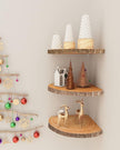 ShineZoom Corner Floating Shelves（3Pcs Wood Corner Shelf Rustic Corner Shelves Wall Corner Shelf for Decor/Storage/Kitchen/Bedroom/Office/Living Room