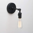 PERMO Vintage Industrial Pole Wall Mount Mini Single Sconce Metal Wall Sconces Fixture (Matte Black)
