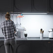 WOBANE Under Cabinet Lighting,Dimmable Counter Lights for Kitchen with 5 Color,Wireless Hand Wave Activated,Plug in LED Light Bar for Kitchen,Shelf,Pantry,Workbench,16.5 inch,800LM,Black
