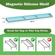 30 Inch Silicone Stove Top Shelf Magnetic for Kitchen, Strong Magnetic Heat Resistant Spice Rack Organizer for Over Stove Oven - (Blue)