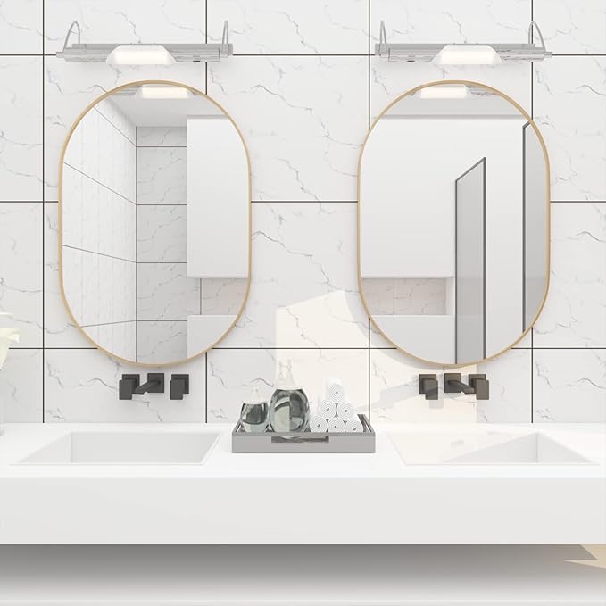 Oval Bathroom Mirror Capsule Wall Vanity Mirror, 2 Pieces 20