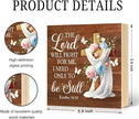 The Lord Will Fight for You Need Only To Be Still Wood Block Plaque Box Sign for Home Living Room Coffee House Bar Shelf Table Decoration, Exodus 14:14 Bible Verse Decor Gifts for Friends
