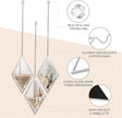 yshengood Diamond Wall Mirror Set of 6 Pcs, Gold Wall Decor Mirrors Small Glass Decor Wall Mirrors for Living Room and Bedroom Decoration