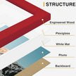 Vittanly Picture Frames Set of 10, Picture Frames Collage Wall Decor with Two 8x10, Four 5x7 and Four 4x6 Photo Frames, Gallery Wall Frame Set for Wall or Tabletop Display, Red, Yellow and Blue