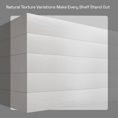 BAOBAB WORKSHOP Solid Wood Floating Shelves for Wall 12 Inch Wide, Small Wooden Shelf Bathroom Thick, White Floating Shelves for Room Wall Mounted Kitchen, White Finish, 12W × 6.7D, Set of 2